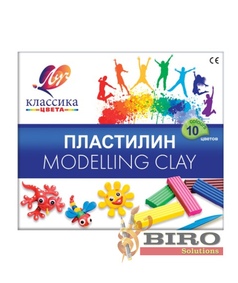 Pastă de modelat Klassika, 10 culori x 20 gr. + cutit